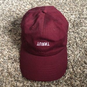 strap back with white stitching